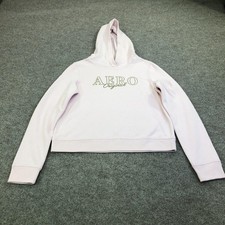 Aeropostale Hoodie Womens Small Pink AERO Original Graphic Fleece Pullover