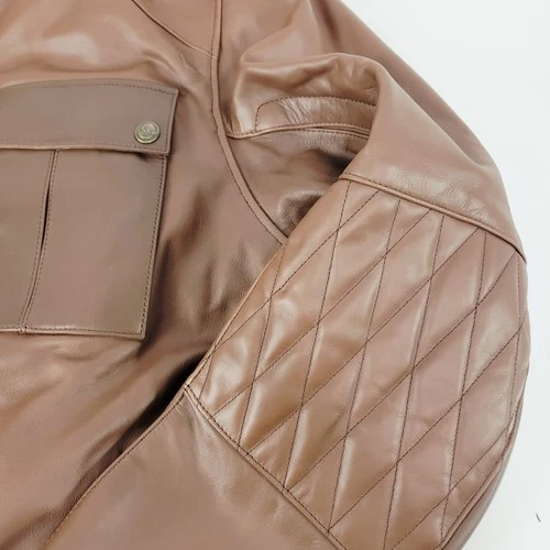 Indian Motorcycle Getaway Leather Jacket Brown Cowhide Riding Jacket OEM image 3