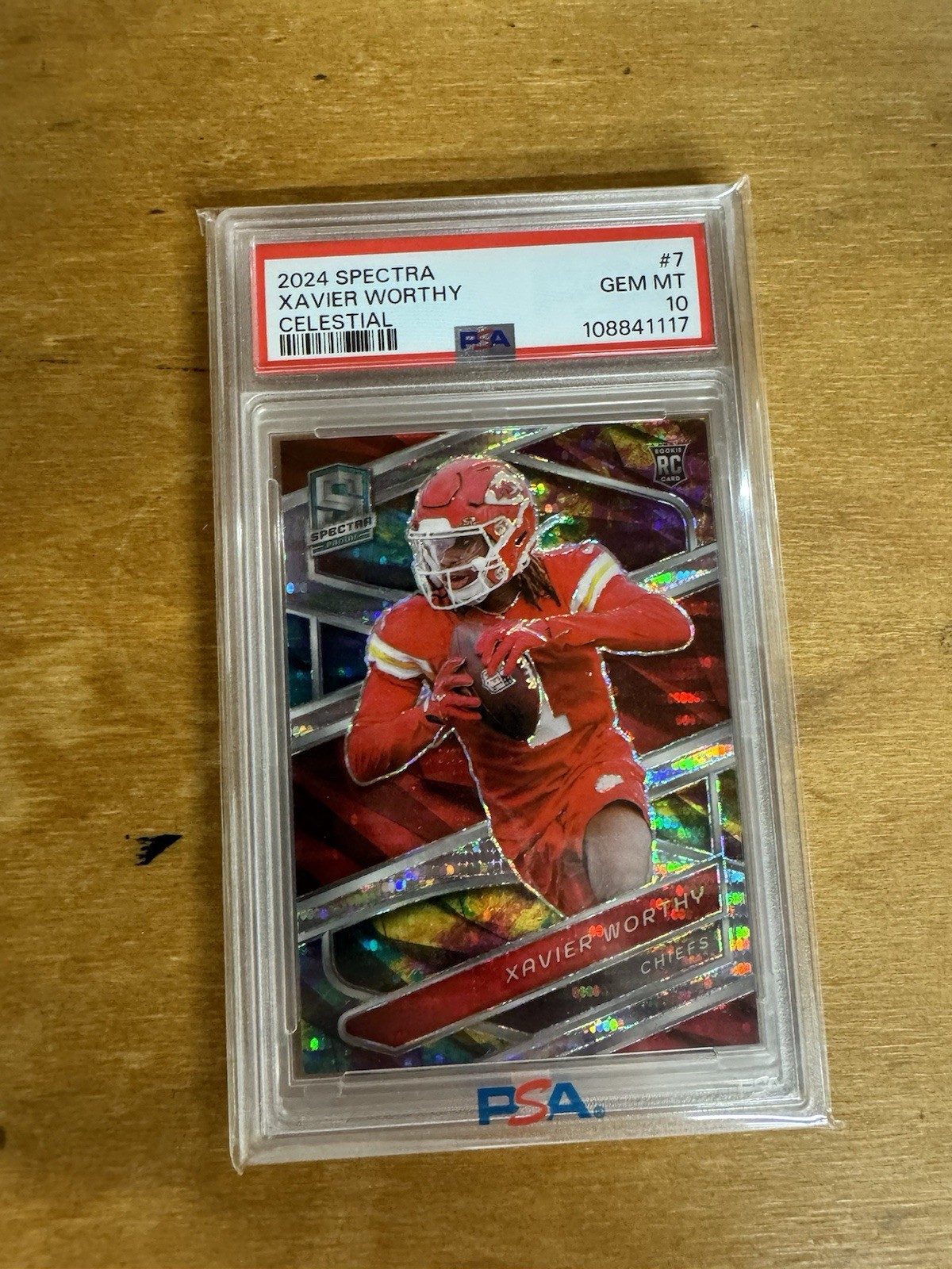 2024 Panini Spectra Xavier Worthy #7 Celestial Prizm /99 (RC) Kansas City Chiefs
