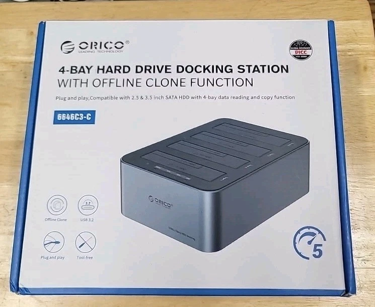 ORICO 4 Bay Festplatten Dockingstation SATA auf USB 3.0 HDD Dockingstation