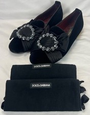 Dolce&Gabanna Baroque Crystal Ribbon Velvet Loafers Vaticano US10.5 SPB-C 352498