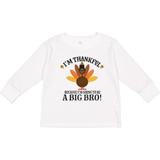 Inktastic Big Bro Announcement Thanksgiving Brother Toddler Long Sleeve T-Shirt