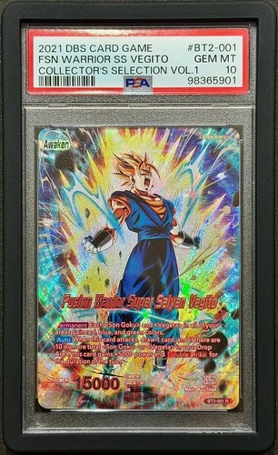 2021 Dragon Ball Super Fusion Warrior Super Saiyan Vegito BT2-001 PSA 10
