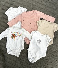 0-3 Months, X5 bundle of baby Vests, Short and long Sleeved, Preloved