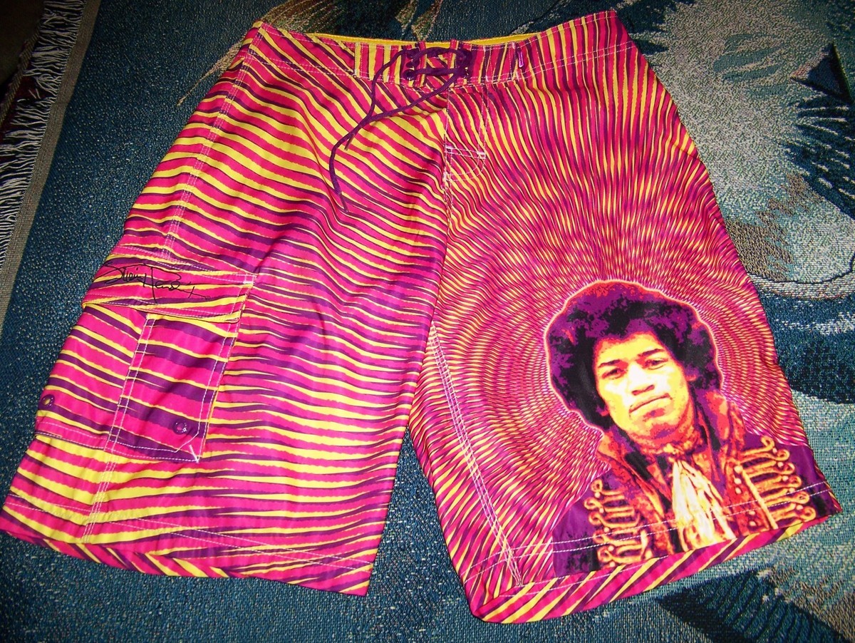 NEW Vintage JIMI HENDRIX Psychedelic Dragonfly Swim Trunks Surf
