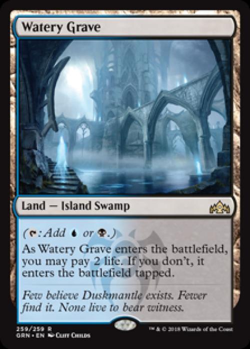 Watery Grave 1x FOIL GRN MTG Guilds of Ravnica Rare MINT land blue black Watery Grave 1x FOIL GRN MTG Guilds of Ravnica Rare MINT land blue black