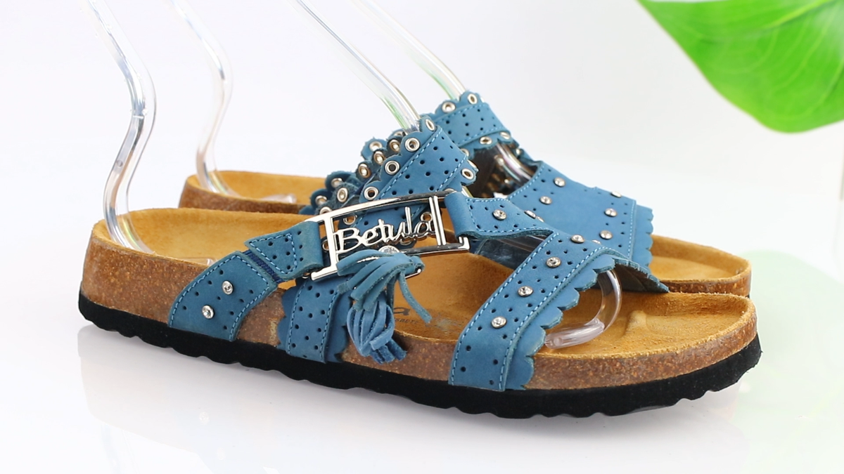 Birkenstock Betula Womens Krystle Sandal Size 7 Blue Leather  display picture 3