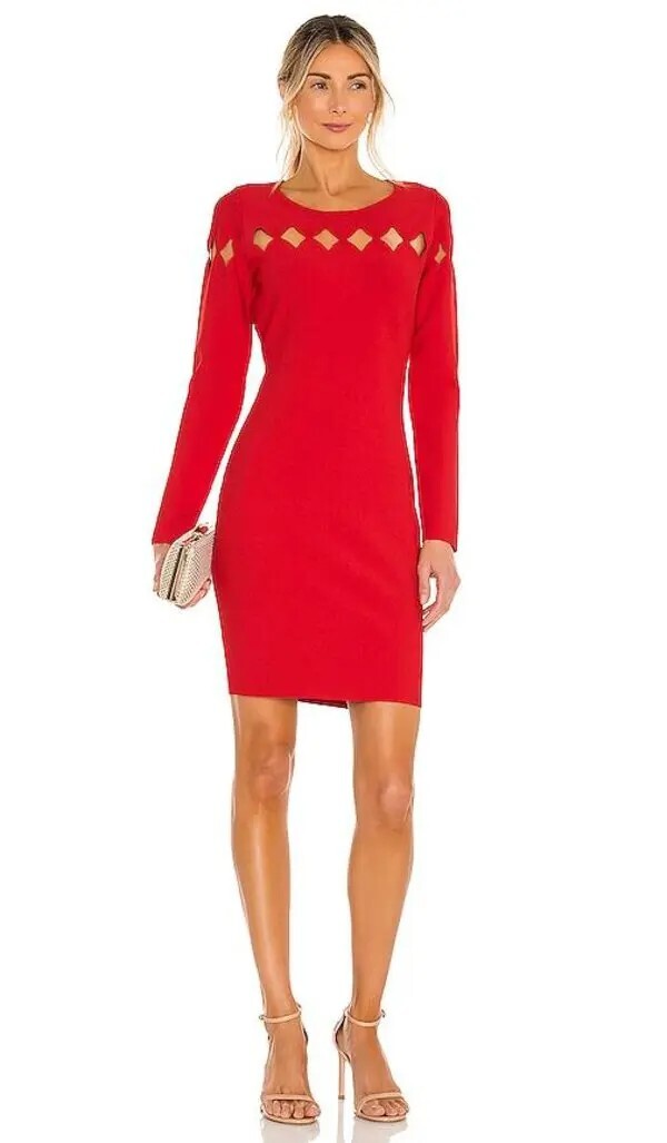 milly cut out dress Milly Eden Sleeveless Embellished Cut-Out Boucl Shift Mini Dress