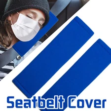 2pcs Universal Blue Seat Belt Cover Shoulder Pad Strap Protector for Car Truck