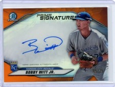 2020 Bowman Chrome Prime Signatures Orange Refractor #PCS-BWJ Bobby Witt Jr /25