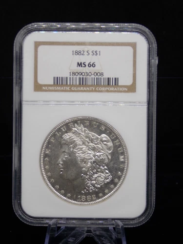 US 1882-S SAN FRANCISCO MORGAN SILVER DOLLAR SLABBED NGC MS 66 A210