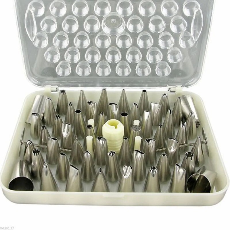 Coffret 52 douilles en inox pour décors fins et façonnage de la pâte d'amande