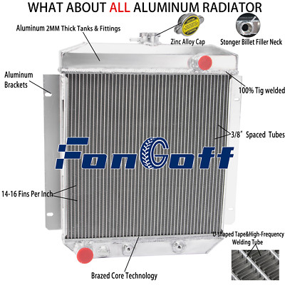 4Rows Aluminum Radiator fits 1954-56 Ford Fairline Country Squire 4.8L V8