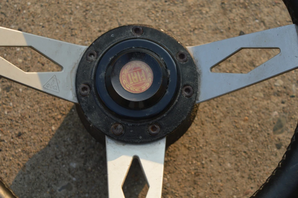 Original Vintage Fiat 500 small oba Leather Steering Wheel  - Image 2 of 4