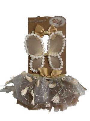 Elly & Emmy Baby 3 Piece Set Headband, Tutu & Wings 0-12 Mos. Brand New