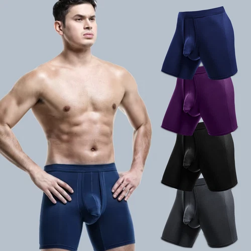 1-3PCS Mens Underwear Dual Pouch Trunks Separation Pouch Bulge Boxer Briefs - Picture 6 of 34