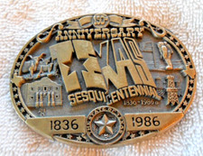 Texas Sesquicentennial 150th Anniversary Limited Edition 1708 Brass Belt Buckle