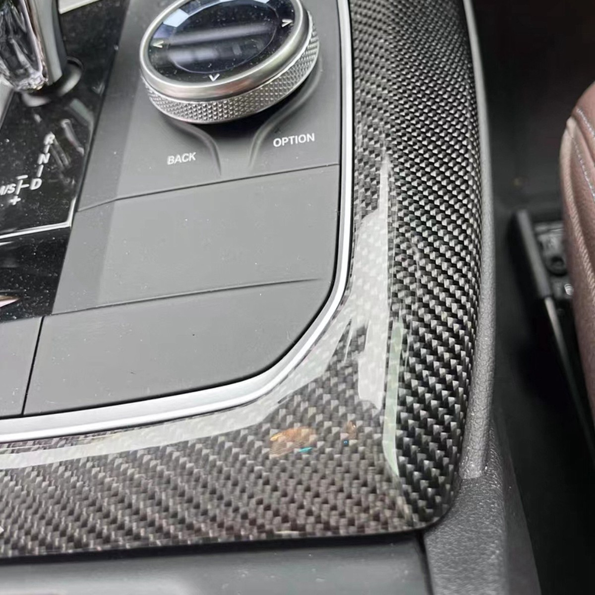 Koolstofvezel Kleur Middenconsole Airconditioner Paneel Decoratie Cover