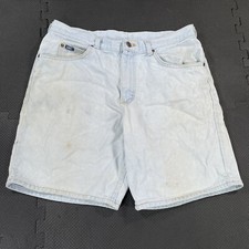 Vintage 90s Lee Shorts Mens 35 Blue Denim Light Wash Made in USA