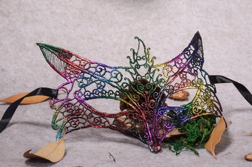 Womens Embroidered Rainbow Eye Mask Venetian Carnival Masquerade Lace Hollow - Picture 19 of 21