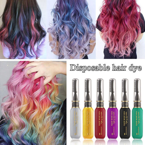 Temporary Hair Color Dye Disposable Party Hair Mascara Instant Color 15ml DIY - Picture 1 of 35