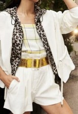 Veronica Beard Magni Linen Blend Jacket Size S Drawstring NWT White Off Ivory