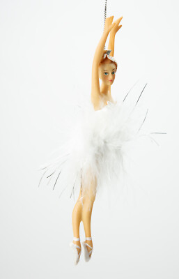 Tins. Feath. Ballerina Tänzeri Christbaumschmuck Weihnachtsbaumanhänger XMAS
