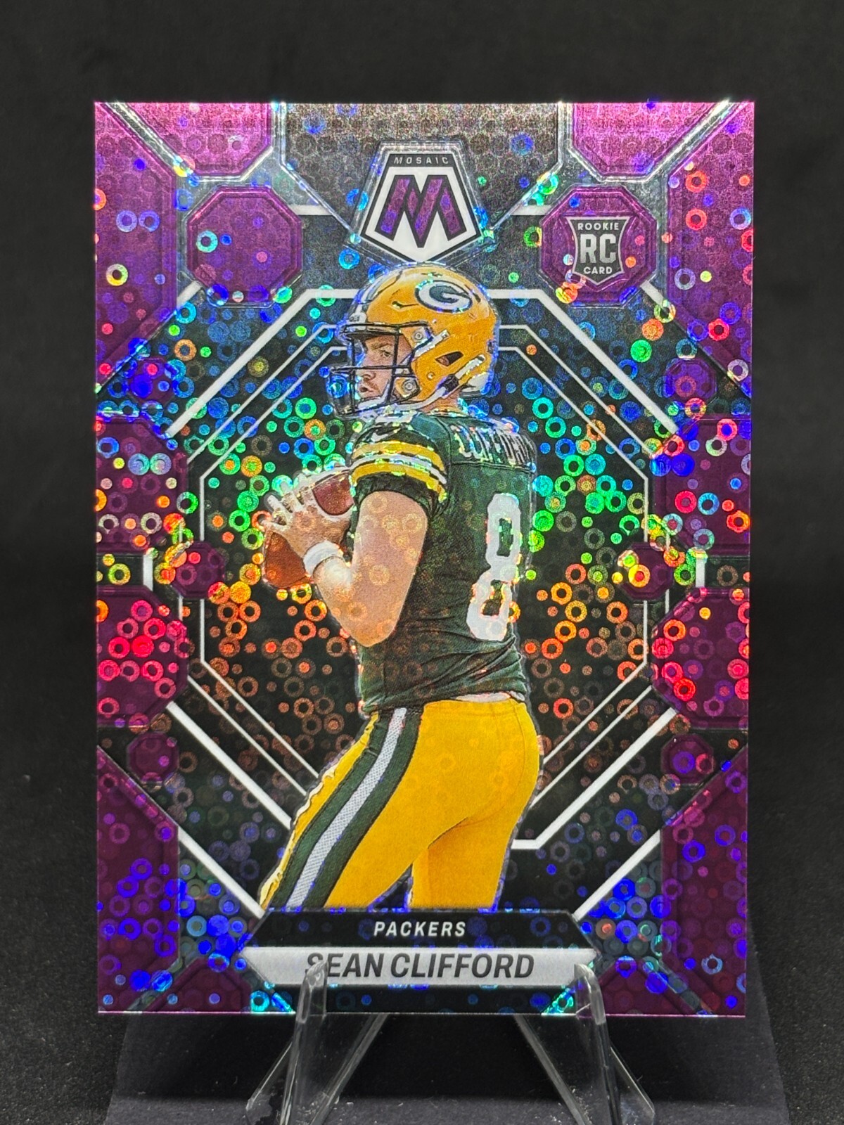 Sean Clifford 2023 Mosaic Purple No Huddle /50 Jersey # Match #361 Packers RC
