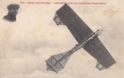 CPA 91 Essonne VIRY-CHATILLON. PORT- AVIATION Pilot LATHAM /Monoplan ANTOINETTE