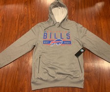 NFL Men  s Buffalo Bills Gray Est 1960 Hoodie Sweatshirt Medium M Football