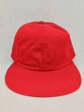 VTG Blank Red Trucker Hat Snapback Cap Vintage