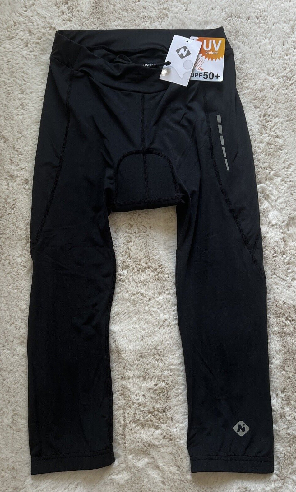 NWT NAVISKIN Womens M Black Padded Bike Cycling Capris Pants Biking UPF 50