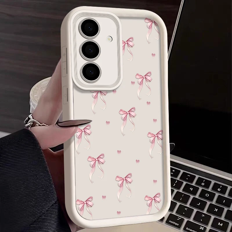 Cute Bow Soft Phone Case for Samsung A56 A16 A05s A15 A36 A55 S25 S24 S23