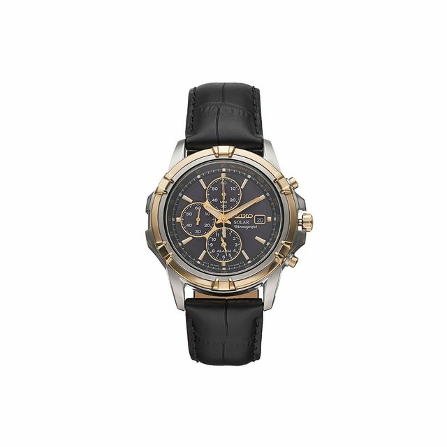 seiko solar chronograph gold