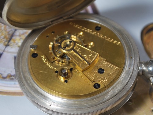 Rare Vintage 1890 WALTHAM "Home Watch Co." 16s 7J Kw/Ks Sterling Pocket Watch - Picture 6 of 13