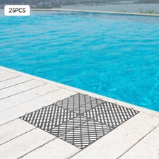 25PCS Tiles Interlocking Graphite Drainage Tiles 12x12x0.5 Inches Deck Tiles US