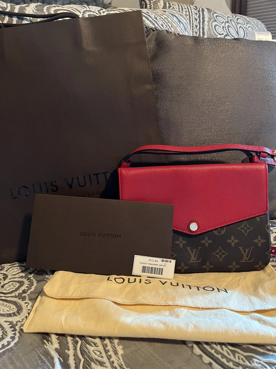 LOUIS VUITTON Twice Canvas Twinset Monogram Pochette Cerise