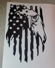 USA Flag Eagle Distressed decal sticker vinyl graphic American car truck window 