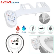 Bidet Toilet Attachment Hot Cold Fresh Water Non-Electric Self Cleaning Nozzle