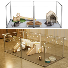 Hasenstall Kaninchenstall Acryl Hasenkäfig Nagerkäfig Freigehege mit Bodenplatte