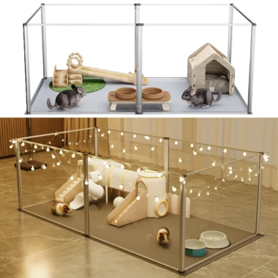 Hasenstall Kaninchenstall Acryl Hasenkäfig Nagerkäfig Freigehege mit Bodenplatte