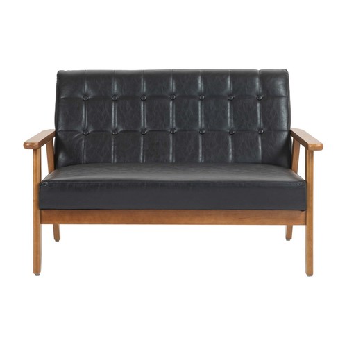 2 Seater Sofa Couch Loveseat Wooden Frame Upholstered Sofa Leather/Linen 500lbs - Picture 16 of 55