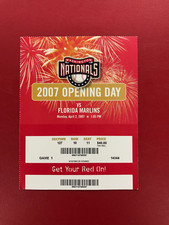 2007 Washington Nationals Vs. Florida Marlins Opening Day Ticket Card
