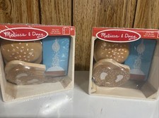 2 Melissa Doug Kids Groups Wooden Food Play Set Rice, Bread, Buns Pretzel
