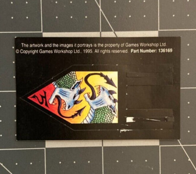 Vintage Oldhammer DARK ELVES Standard Banner Sticker #7 ELF part #136169 OOP I24