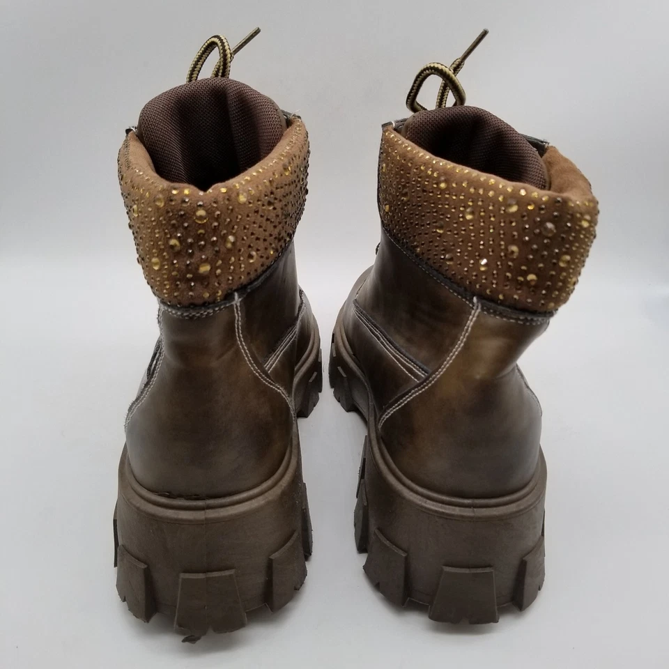 Cape Robbin Womens Brown Luciana  Combat Boots Size 10 - Image 4 of 4