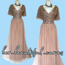 MAYA DELUXE MAXI SEQUINS EVENING OCCASION PARTY DRESS SIZE 22 new with tags