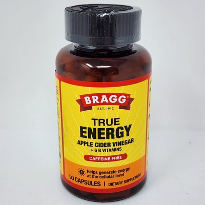 Bragg Apple Cider Vinegar Energy + 6 B Vitamins, 90 Capsules, Exp 11/2025