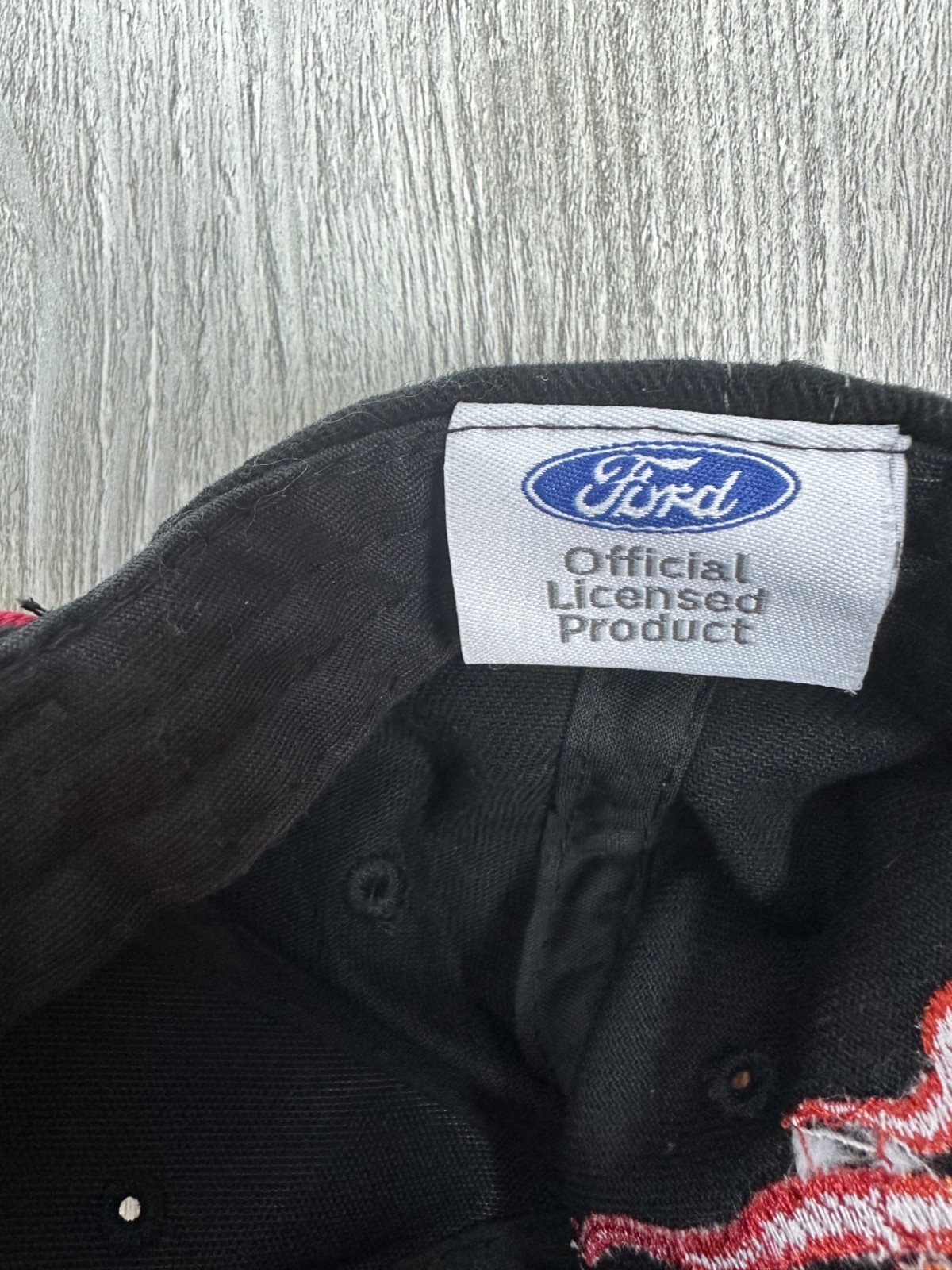 Cappello Vintage Y2K Ford Mustang Pony Logo Fiamme Regolabile