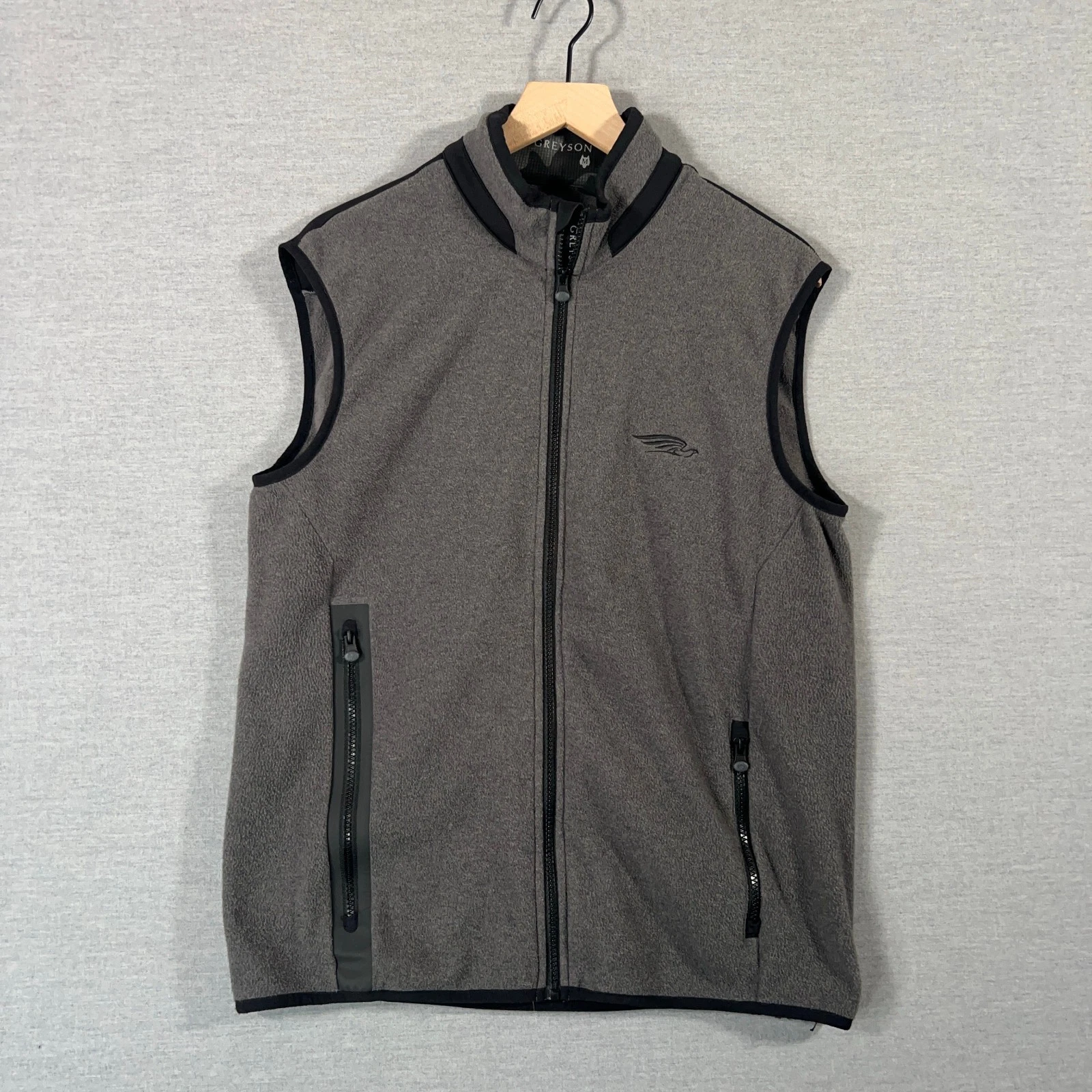 Greyson Gold Vest Mens Medium Gray Full Zip Fleece Outdoors Soft
